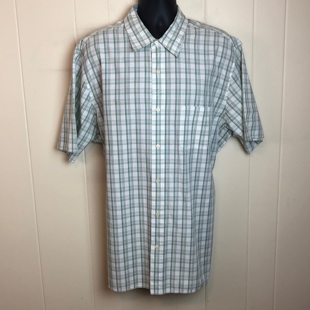 Timberland Short Sleeve Buttondown Shirt Green Plaid Sz XXL
